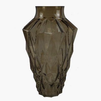 Leaf Glass Vase Brown Geometric Glass Vase 30Cm Botanik from B&Q