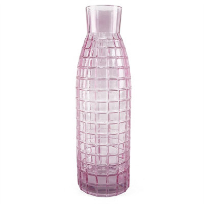 Leaf Glass Vase Tall Pink Square Glass Vase 49Cm Botanik from B&Q