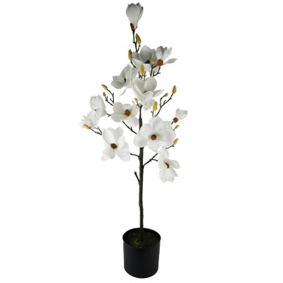 Leaf 110Cm Magnolia Artificial Tree Potted White