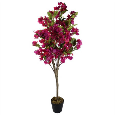 Leaf Artificial Pink Bougainvillea Tree 120Cm Flowering Blossom Botanik from B&Q