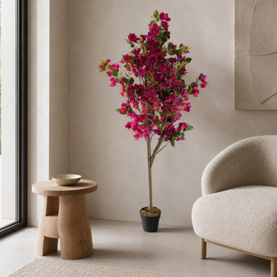 Leaf Pink Artificial Bougainvillea Tree Flowering Blossom Botanik 150Cm