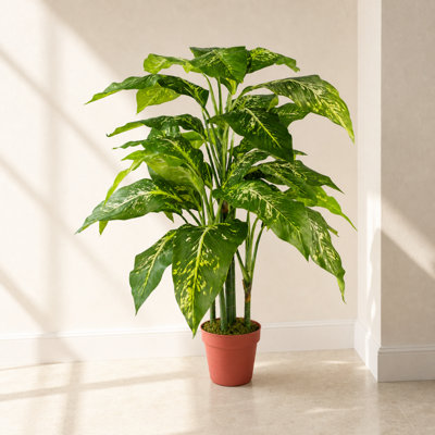 Botanik 3.3ft Artificial Plant - Aglaonema - Green - Image 6