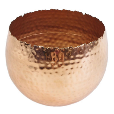 Leaf Large Curved Edge Hammered Metal Planter 17Cm Botanik from B&Q