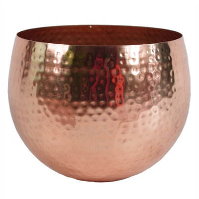 B&Q -  Large Metal Planter 22 X 18Cm Hammered Copper Colour Straight Edge - Image 6