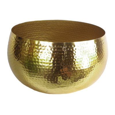 Botanik Metal Hammered Planter 20 x 32cm Gold - Image 4