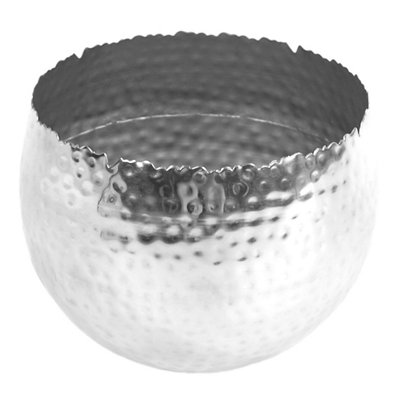Leaf Large Metal Planter Curved Edge Hammered Metal Planter 17Cm Botanik from B&Q