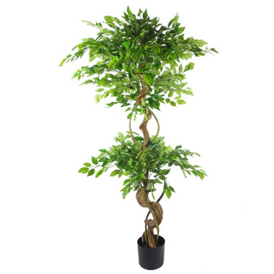 Artificial Ficus Tree 150cm Green Realistic Faux Indoor Home Office Decor - Image 8