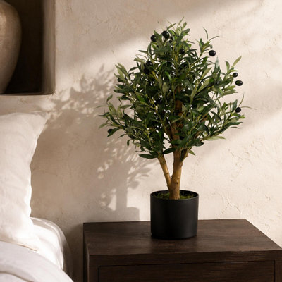 B&Q -  Artificial Olive Tree Black Plastic Pot 65Cm Luxury Olive 65Cm Real Wood Trunk Botanik - Image 6