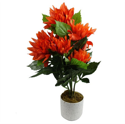 Leaf 55Cm Artificial Red Dahlia Pinnata, Red - Image 6