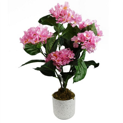 Leaf 55Cm Artificial Pink Hydrangea Plant, Pink - Image 8