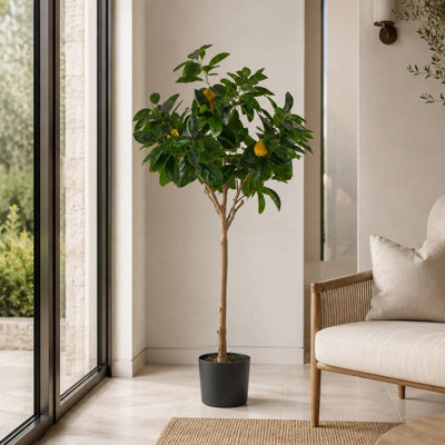 Leaf Large Lemon Tree Artificial 120Cm Premium Plant