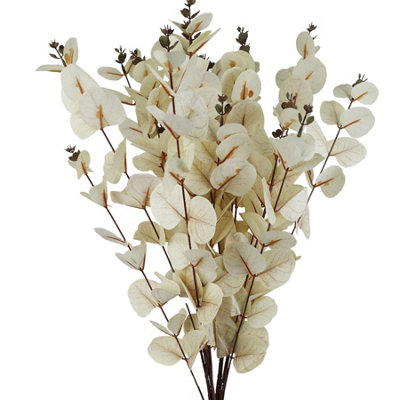 6x White Eucalyptus Artificial Foliage Stems 80cm Faux Greenery Home Decor - Image 9