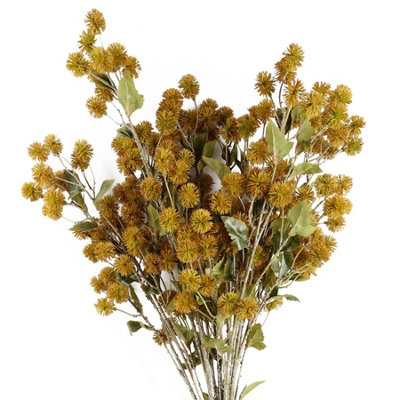 Leaf Single Stem Yellow Craspedia Artificial Flower 85Cm 6 Pack - Image 8