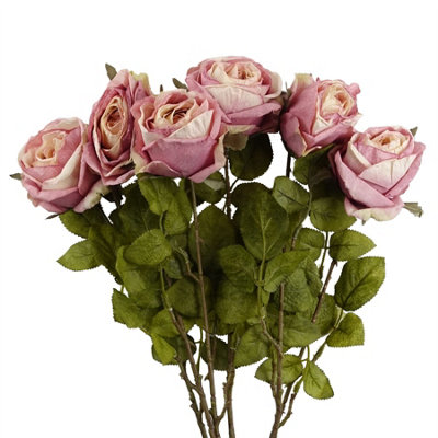 Leaf Light/Pink Pack Of X 70Cm Artificial Rose Size 6