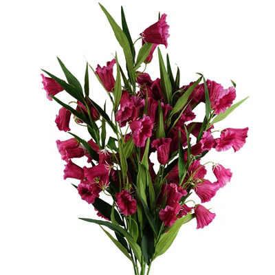 Leaf Trumpet Artificial Flower 100cm Fuchsia Pink Silk Pack of 6 - Image 8