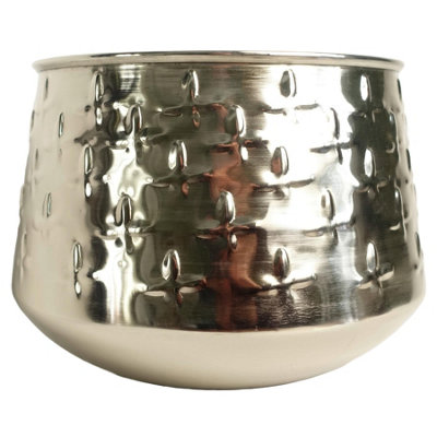 Leaf Metal Planter 18cm Silver - Image 9