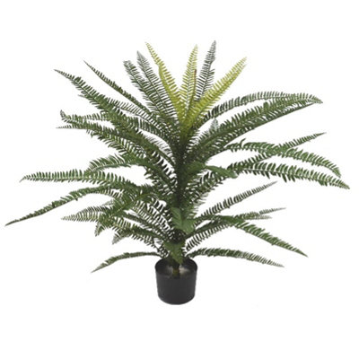Leaf 75Cm Fire Retardant Plastic Boston Fern Plant With 49 Leaves from B&Q