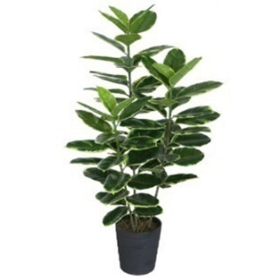 Leaf 120Cm Artificial Rubber TreeFaux Potted Tree For Home Decor