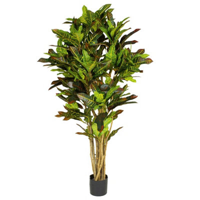150cm Artificial Croton Tree Realistic Tropical Indoor Plant Decor Faux - Image 6