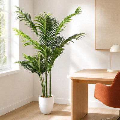 Leaf 160Cm Artificial Palm Tree With 15 Leaves In White Pot from B&Q