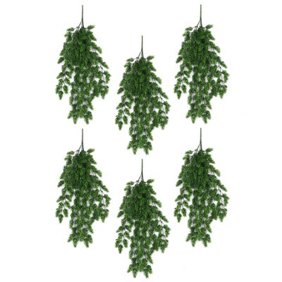 Leaf Pack Of 6 X Hanging Uv And Fire Resistant Artificial Clustered Fern Plant 128Cm from B&Q