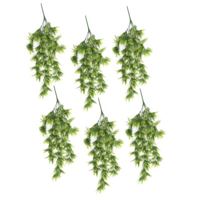 Leaf Pack Of 6 X Hanging Uv And Fire Resistant Artificial Boston Fern Plant 75Cm from B&Q