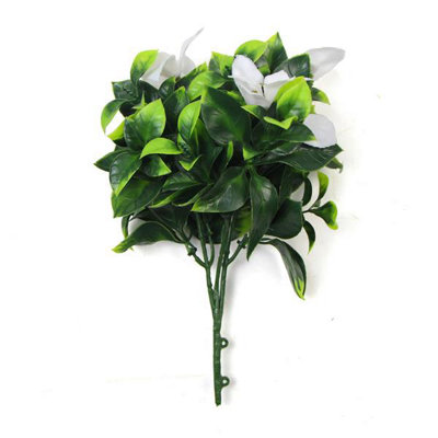 Leaf White Uv Resistant Flower Bush Artificial 30Cm