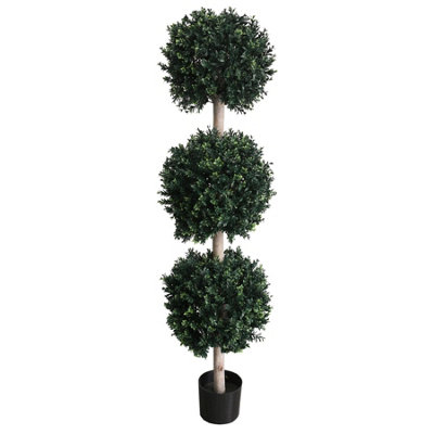 Leaf Artificial Boxwood Ball Trees 150 cm H Faux Boxwood Tree Plant in Plastic Pot Liner - Image 7