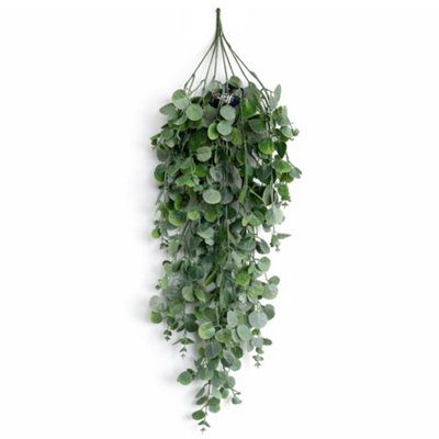 75Cm Artificial Trailing Round Leaf Hanging Foliage PlantSoft Eucalyptus Green