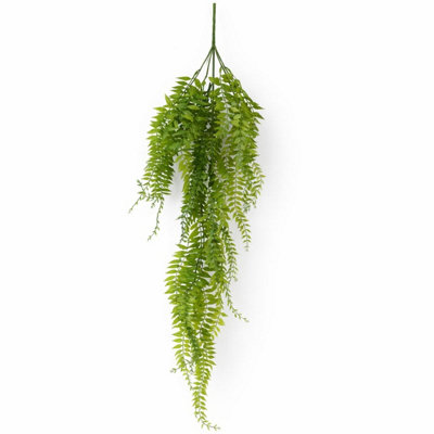 100Cm Artificial Trailing Green Leaf Hanging Fern Plant With Wired Top Stems from B&Q