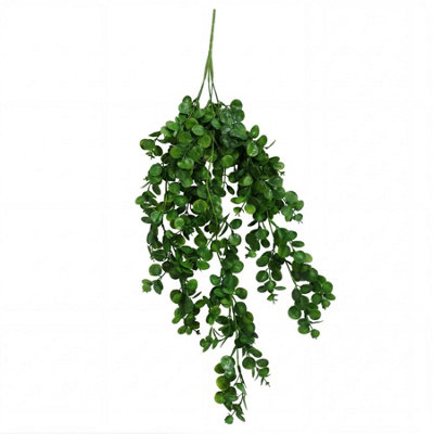 75Cm Artificial Trailing Round Leaf Hanging Foliage PlantDeep Forest Green