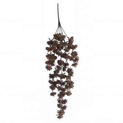 B&Q -  70Cm Artificial Trailing Sedum Succulent Plant Dusty Brown Hanging Faux Greenery
