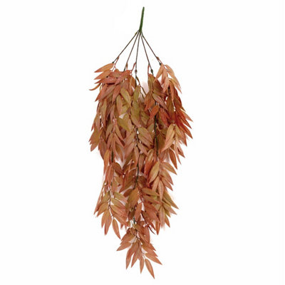 B&Q -  75Cm Artificial Trailing Foliage Plant Dusty Orange Hanging Faux Greenery