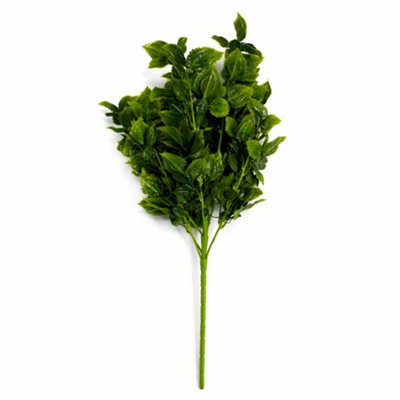 75Cm Artificial Green Leaf Foliage Bush Stem