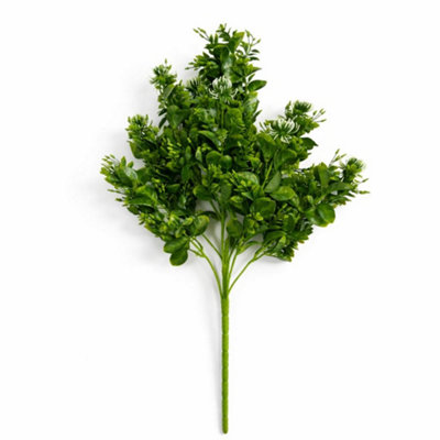 Leaf 75Cm Artificial Boxwood & Budding Foliage Bush Stem