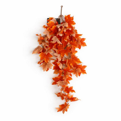 Leaf 70Cm Artificial Trailing Grape Ivy Plant Faux Hanging FoliageOrange from B&Q