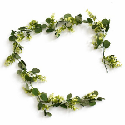 Leaf 160Cm Artificial Eucalyptus Style Garland Trailing Hanging Plant Faux Greenery Vine from B&Q