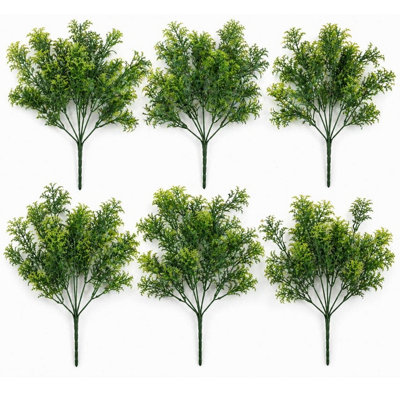 B&Q -  Pack Of 6 X 32Cm Artificial Fern Foliage Spray Stem Faux Green Fillers