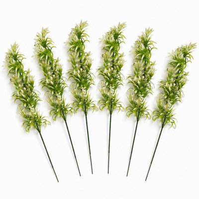B&Q -  Pack Of 6 X 48Cm Artificial White Blossom Spray Stem