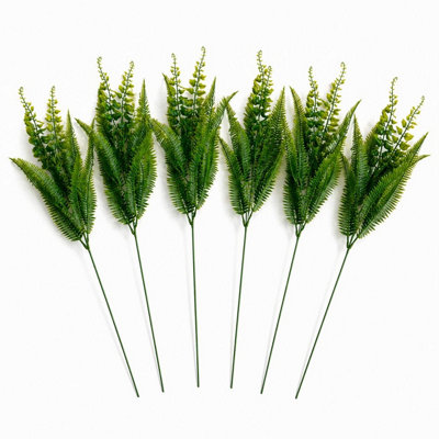 B&Q -  Pack Of 6 X 50Cm Artificial Fern Mixed Foliage Spray Stem