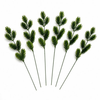 B&Q -  Pack Of 6 X 45Cm Artificial Pine Cone Spray Stem