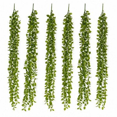 B&Q - Pack Of 6 X 90Cm Artificial Trailing Green  Hanging Plant Faux Foliage Garland