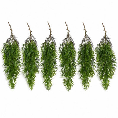 B&Q -  Pack Of 6 X 90Cm Artificial Trailing Palm Fern Plant Hanging Faux Tropical Greenery