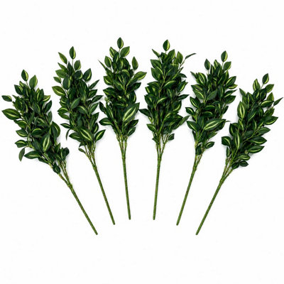 B&Q -  Pack Of 6 X 45Cm Artificial Variegated Foliage Spray Stem