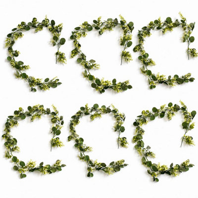 B&Q -  Pack Of 6 X 160Cm Artificial Eucalyptus Style Garland Trailing Hanging Plant Faux Greenery Vine - Image 3