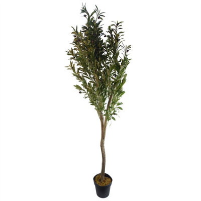 B&Q -  150Cm Artificial Natural Look Olive Tree With Wooden Trunk