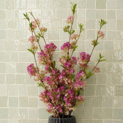 B&Q -  Pack Of 6 X 100Cm Pink Blossom Spray Stem