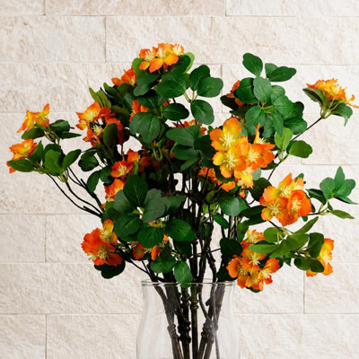 B&Q -  Pack Of 6 X 60Cm Flower Foliage SprayOrange