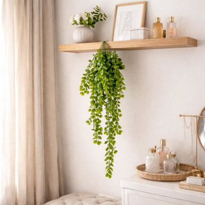 Leaf 75Cm Artificial Trailing Round Foliage Plant Classic Gloss Green