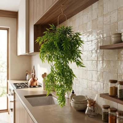 Leaf 80Cm Artificial Trailing Bamboo Plant Hanging Faux Greenery from B&Q